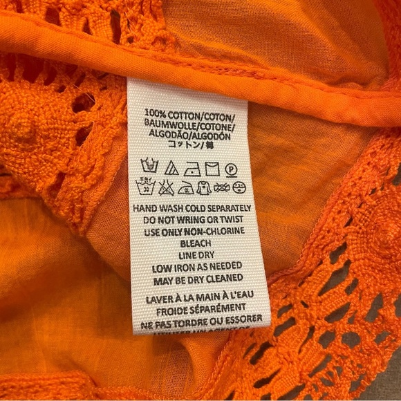 Free People Orange Crochet Tank Size Medium - Picture 7 of 9